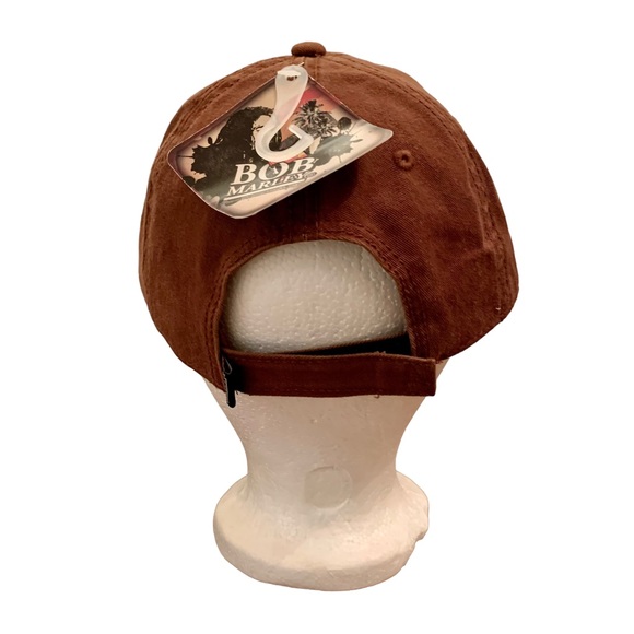 Bob Marley Adjustable Hat Brown Distressed Buckleback Rasta Streetwear Jamaica - Picture 6 of 9